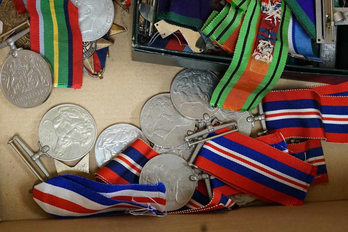 A large mixed group of World War Two medals